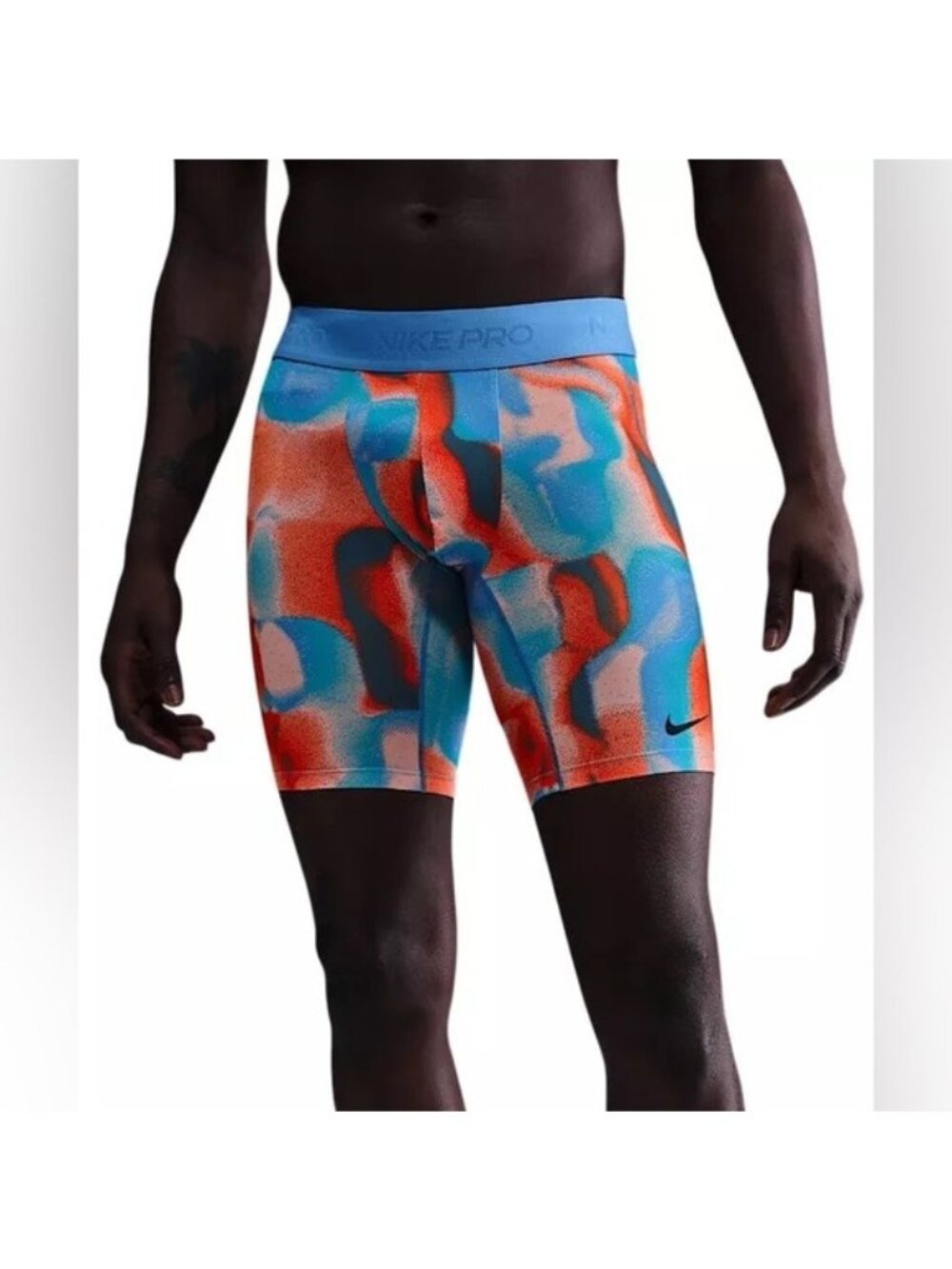 Nike Pro Multicolor Compression Shorts - Blue/Orange
